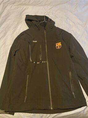 Barça Men’s Black Hooded Softshell Raincoat